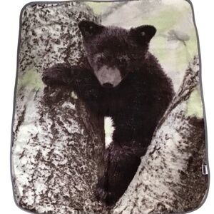 Shavel Cub Bear Throw Plush Blanket Woods Nature Cabin